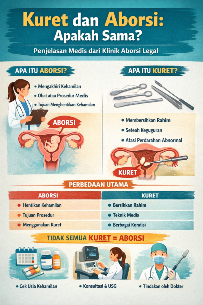 Perbedaan Kuret dan Aborsi Secara Medis