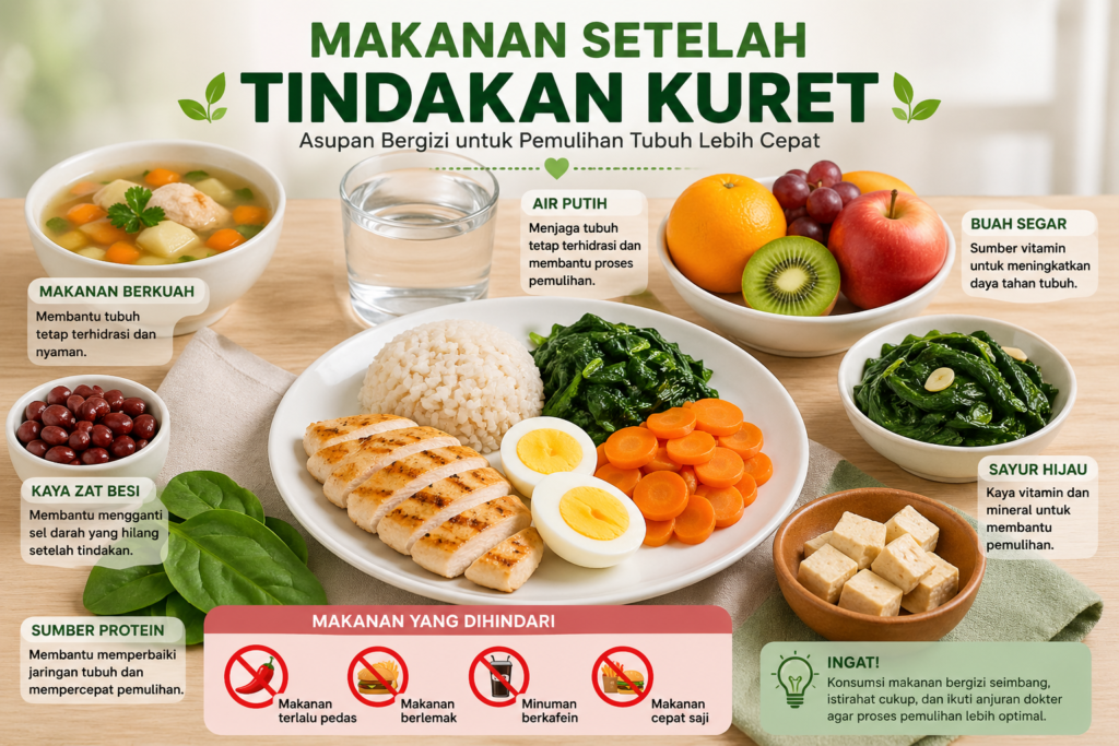 makanan setelah tindakan kuret untuk membantu pemulihan tubuh