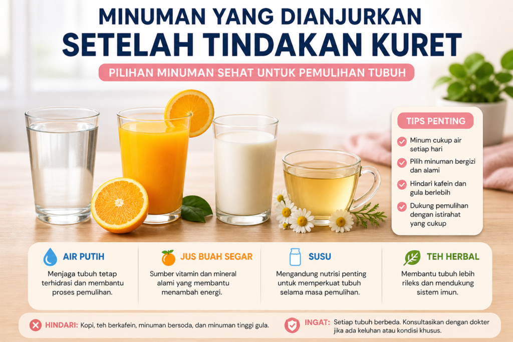 Minuman yang Dianjurkan Setelah Tindakan Kuret